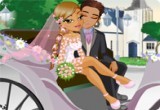 لعبة تلبيس العرسان على عربة الزفاف